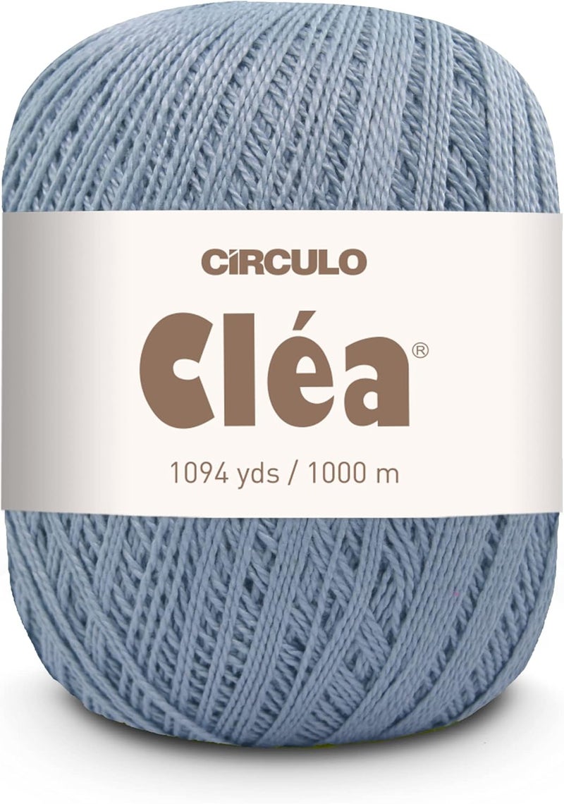 CRCULO Circulo Clea Yarn – Crochet Thread Fine Size 10-8/2 Perfect for Weaving - 100% Mercerized Brazilian Cotton (Pack of 1 Ball) – 5.3 oz, 1094 yds - Color: 2927 - Aquarium - Image 1